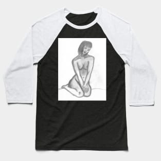 Thoughtful Nude Baseball T-Shirt